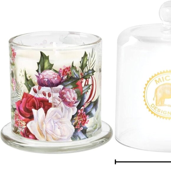 Michel Designs Works glass candle cloche Winter Bouquet - Picture 7 of 8